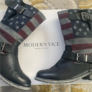 Modern Vice Patriotic Leather Boots